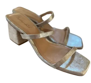 Splendid Aged Metallic Silver Strappy Chunky Rope Heel Sandals thumbnail 1