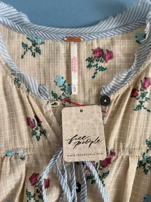 NWT Free People Sundown Ivory‎ Combo Ditsy Floral Cottagecore Boho Tunic Dress thumbnail 9