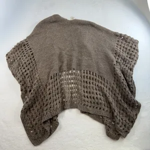 Soft‎ Surroundings OS Sweater Cardigan Knit Shawl Wrap Poncho Boho Brown Cozy thumbnail 6