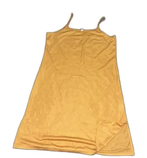 Mustard Yellow Side Slit Cami Mini Dress Spaghetti Strap Size Small thumbnail 1