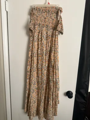 Altar’d State Olivia Maxi Dress Floral Smock Off Shoulder High Low, Women Small thumbnail 7