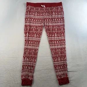 Little‎ Sleepies L XL Reindeer Cheer Pajama Set Holiday Collection Bamboo Red thumbnail 9