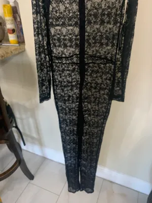 Lace Catsuit Black Size M thumbnail 6