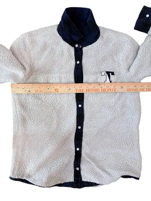 Spirit Tufts University Reversible Sherpa Flannel Shirt Jacket Shacket Medium thumbnail 4