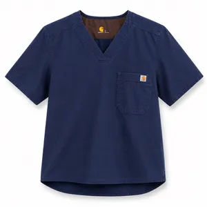 Carhartt Force‎ Navy Ripstop Scrub Top Small V-Neck Workwear thumbnail 1