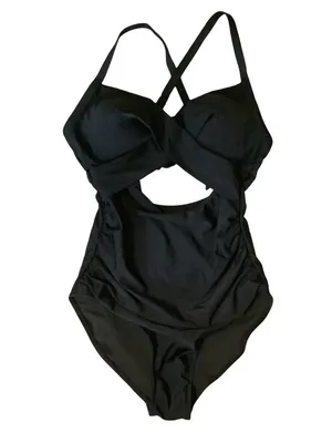 Eomenie Size Medium Black One Piece Tummy Control Cutout High Waisted Swimsuit. thumbnail 6