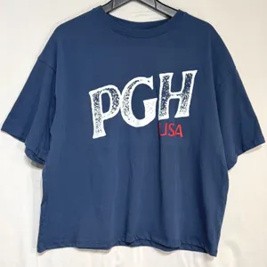 Where I'm‎ From Pittsburgh PGH USA Navy Graphic Boxy T-Shirt Womens Large NEW thumbnail 1