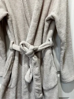 UGG Marlow Robe Moonbeam Oatmeal Size Large Long Length Plush Fleece Comfy thumbnail 6