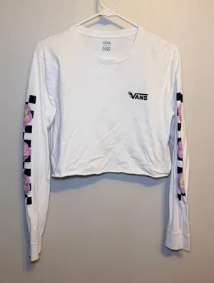 Vans Women's White and Black Shirt thumbnail 1