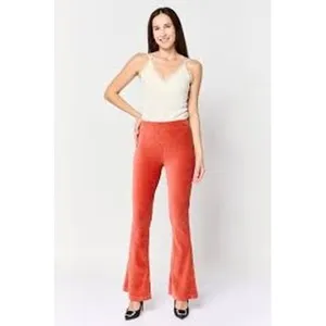 Aerie Flare Pants‎ Size S Regular Rust Orange Corduroy Ribbed Bell Bottom Leg thumbnail 3