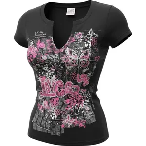 Ransom T-Shirt 2XS Black Pink Graphic Butterfly Y2K‎ 90s McBling Grunge Sleaze thumbnail 1