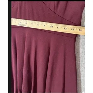 Altar’d State Dress Sz Medium Burgundy Scalloped Neckline Preppy Party Career thumbnail 6