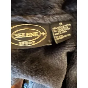 Selene Sport Faux Suede/Fur Coat Boho Hippie Retro Blue Midi Jacket Size Medium thumbnail 4
