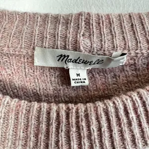 Madewell Striped Roll Trim‎ Waffle Knit Sweater Sz Medium Cotton Merino Wool thumbnail 4