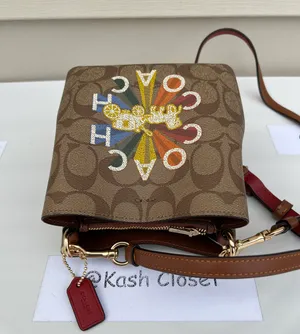 Coach Mini Town Bucket Bag In Signature Canvas -Rainbow thumbnail 7