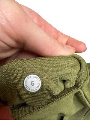 ✨ Lululemon Nulu Crisscross Mesh‎ Stirrup Tight Olive Green Leggings Sz 6 ✨ thumbnail 4