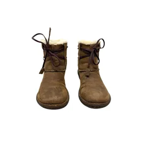 UGG Cove Leather Shearling Ankle Boots Brown Lace‎ Up Womens Size 6 thumbnail 2