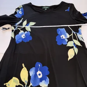 Ralph Lauren Blue Floral Bell‎ Sleeve Stretch Jersey Shift Dress Size 14 thumbnail 11