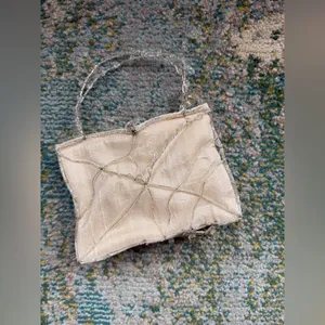 Vintage Y2K Eyeful beaded floral bridal wedding purse thumbnail 15