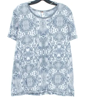 Free People Top Tourist Tee Snake Print Y2K Grunge Casual Boho Oversize Medium thumbnail 1