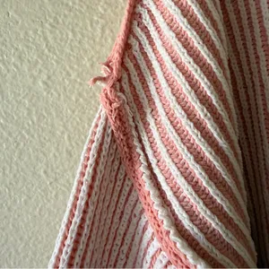 Altar’d State Women's Pink Striped Knit Sweater - Relaxed Fit thumbnail 4