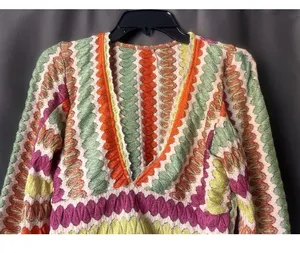 Free People Twist And Shout Crop Top Large Boho Crochet Scallop Festival Hippie thumbnail 5
