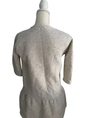 ZARA Gray Peplum Sweatshirt Top Size Medium thumbnail 6