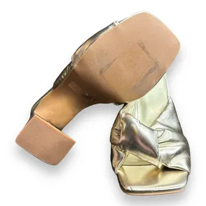 Open Edit Nordstrom‎ Saydee Gold Metallic Puff Sandal Heel Sz 7.5 thumbnail 7