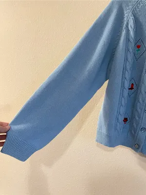 Teddy Fresh Giddy Up Button Up Cardigan Baby Blue Size 2XL thumbnail 4