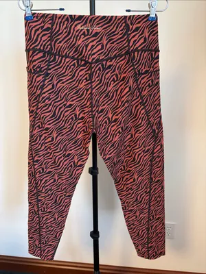 Victoria's Secret Black and Red Zebra-Print Leggings thumbnail 4