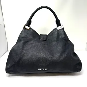 MIU MIU black textured leather satchel thumbnail 5