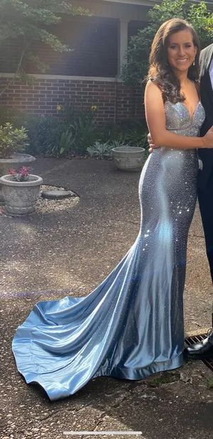 Sherri Hill Blue Gown thumbnail 2