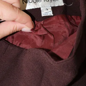 Chocolate Brown Vintage Wool Midi High Waisted Skirt thumbnail 8