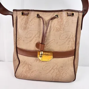 Vintage Nina Ricci Paris Monogram Drawstring Bucket Bag Made in Italy thumbnail 2