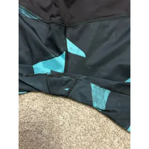 Lululemon Run Top Speed Crop Leggings Sz 8 Peacock Blue Black‎ Pocket Luxtreme thumbnail 9