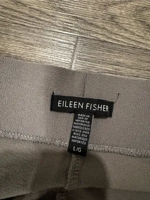 Eileen Fisher Washable Stretch Crepe Slim Pant in Chalk Size Large thumbnail 4