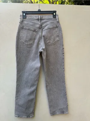 Abercrombie Curve Love 90s Straight Ultra High Rise Gray Jeans Size 27 thumbnail 4