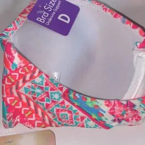 NWT Coco Rave‎ 32D Nixie lightly padded halter bright bikini top pink blue thumbnail 6