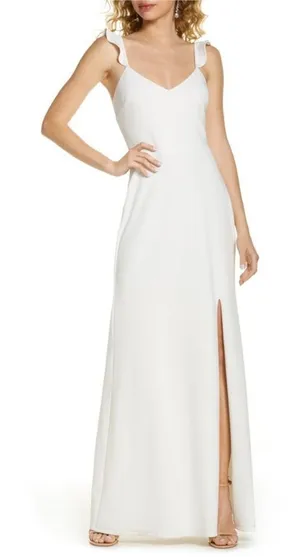 WAYF The Mina‎ Ruffle Strap Gown NWOT Med thumbnail 1