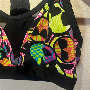 Zumba Women’s Zmoji Mesh Insert Sports Bra Colorful Workout Aerobics Small thumbnail 4