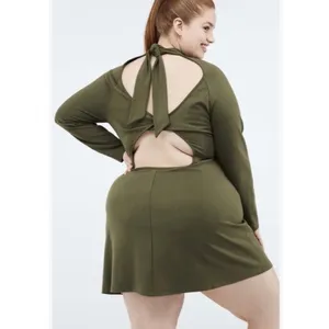 Racquel Back Twist Dress Dark Moss Plus Size 3Xl NW Detailed Tag thumbnail 2