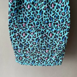 Vintage‎ Beach XS Teal Pink Leopard Off Shoulder Mini Dress Animal Print Summer thumbnail 11