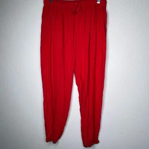 Drawstring Red Christmas Pajama Pants‎ Red Size M thumbnail 5