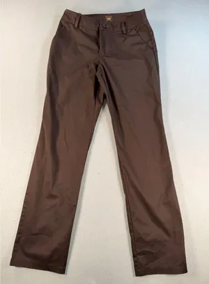 Y2K Lee Womens Brown Wrinkle Free Straight Leg Chino Pants Size 4 Medium thumbnail 1