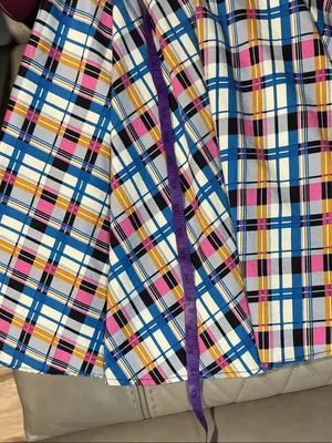 Closet Multicolor Plaid Midi Dress with Blue Belt thumbnail 9