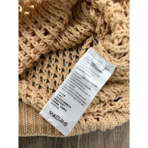 Free People Womens Open Knit Sweater Small Beige Tan Lightweight Boho Pullover thumbnail 7