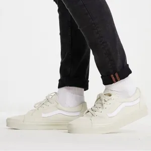 VANS Unisex Ivory White Suede Leather Skateboard Sneakers Women's 8.0 thumbnail 1