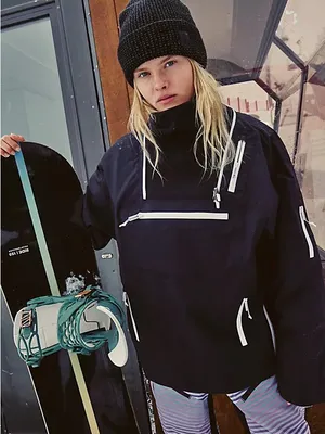 NWT Free People FP Movement Black Waterproof Snowboard Ski Pullover Jacket XL thumbnail 1