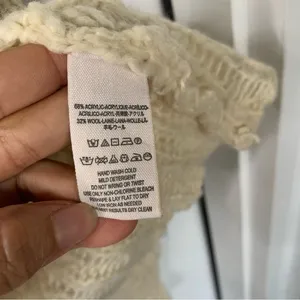 Free People cream wool open knit sweater crashing wave blogger‎ favorite XS thumbnail 7