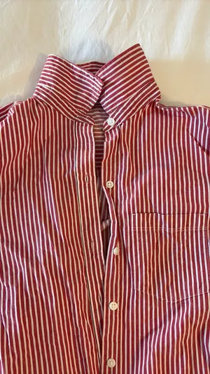 Old Navy Striper Dark Pink Button Up thumbnail 3